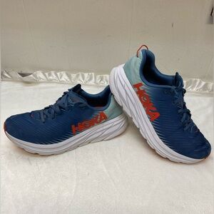 Hoka one one Rincon 3 running shoes in a blue and orange men’s Size 10D
